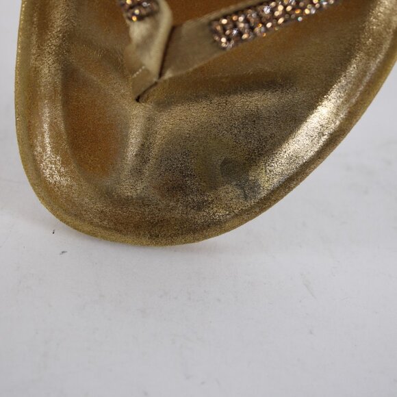 Pedro Garcia Sandals Sz 35 Gold Lurex Burnished Gold Rhinestones Sissi Sandals - Picture 9 of 12